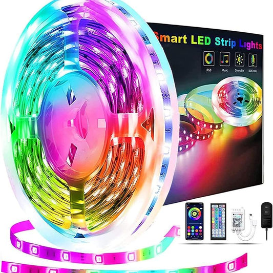 LED Strip Lights for Bedroom, 65.6Ft, 52Ft, 100Ft, Music Sync Color Changing LED Lights with Remote and App Control 5050 RGB