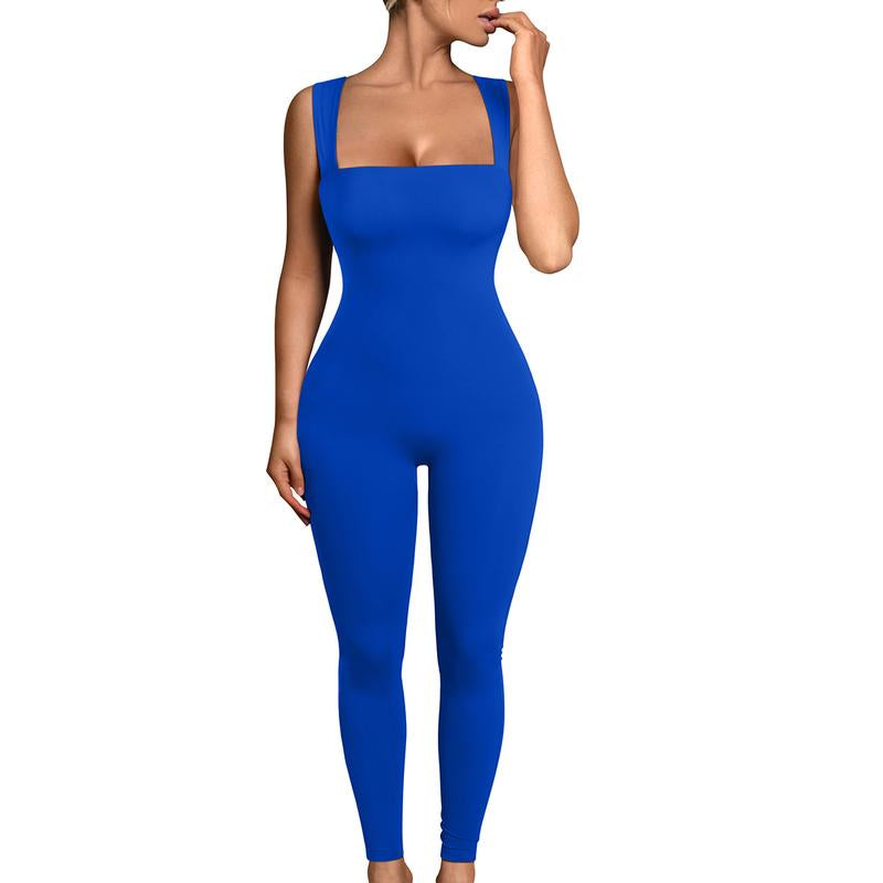 HYZ Women'S One Piece Sleeveless Strapless Slim Fit Workout Stretchy Jumpsuits