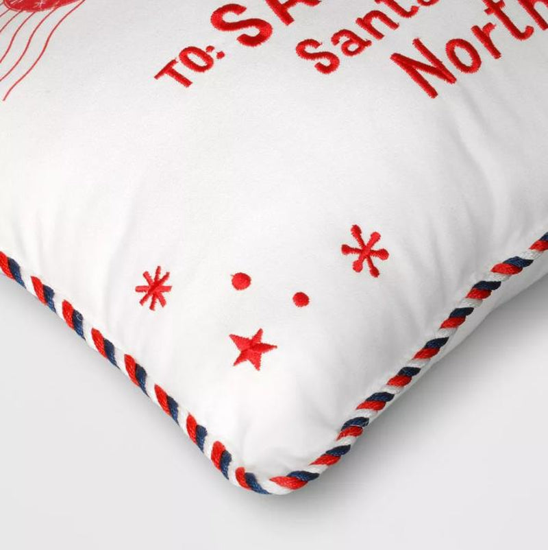 18"X12" 'To Santa Claus' Envelope Rectangle Christmas Novelty Throw Pillow, Christmas Decor, Soft and Cozy Throw Pillow