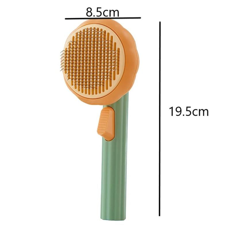 Pumpkin Pet Brush, Self Cleaning Cat Brush with Hair Release for Shedding and Grooming, Deep Cleaning Cat Brushes for Indoor Cats Dogs Puppy Rabbits