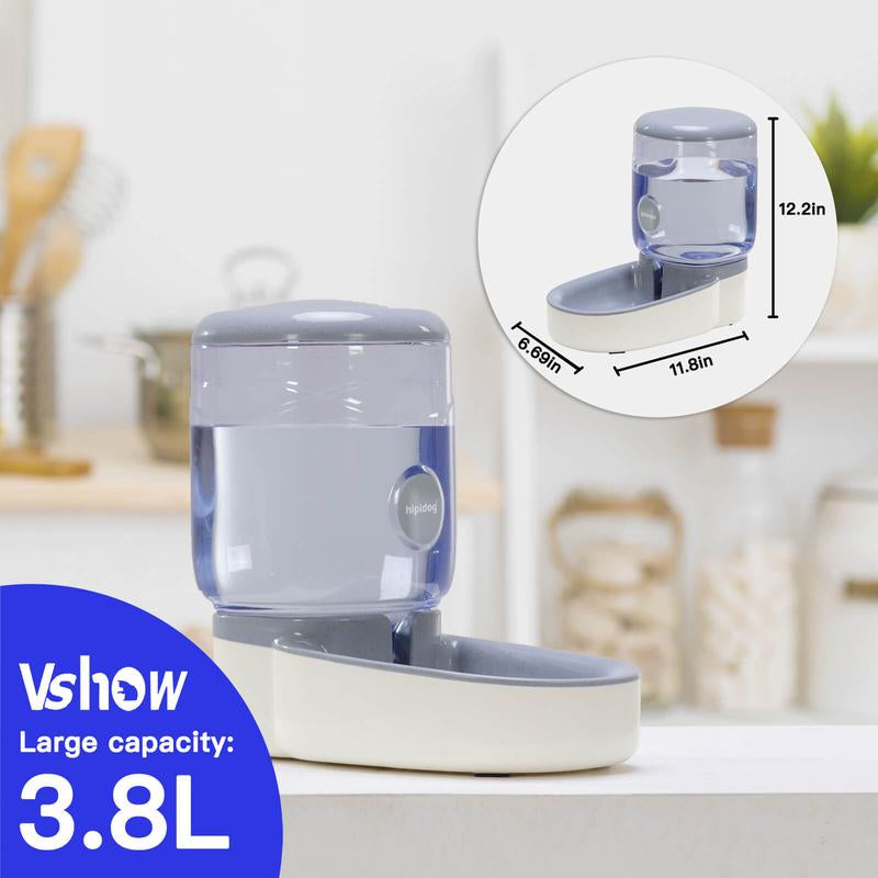 Automatic Dog Cat Water Dispenser, Gravity Waterer, Large Capacity Pet Water Feeder for Cats and Dogs(3.8L) Food Feeder