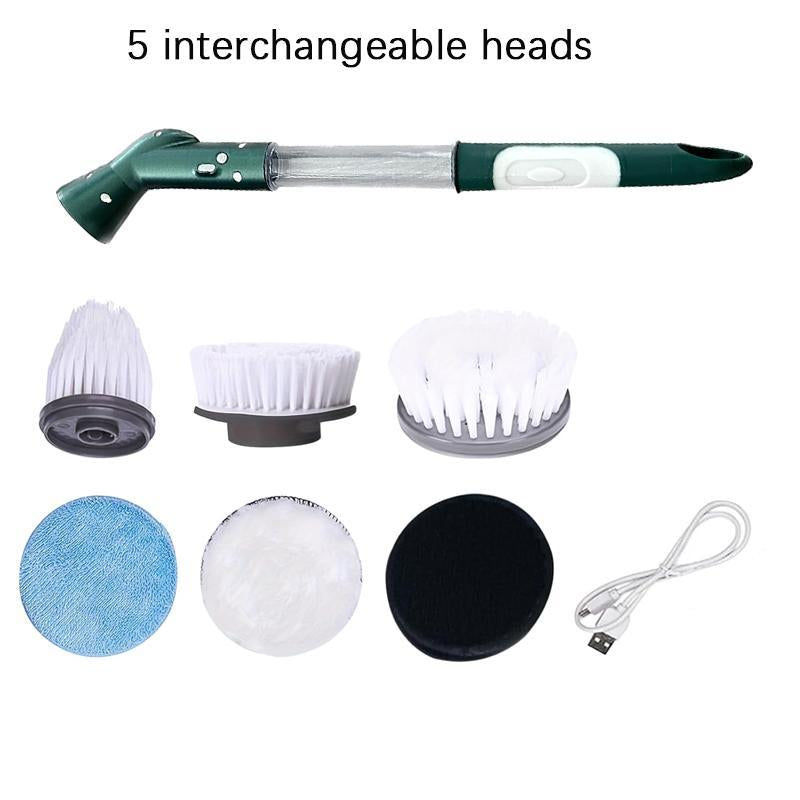 Electric Rotary Cleaning Brush with Replacement Heads, 1 Set Rechargeable Multifunctional Handheld Cleaning Brush, Wireless Electric Spin Scrubber