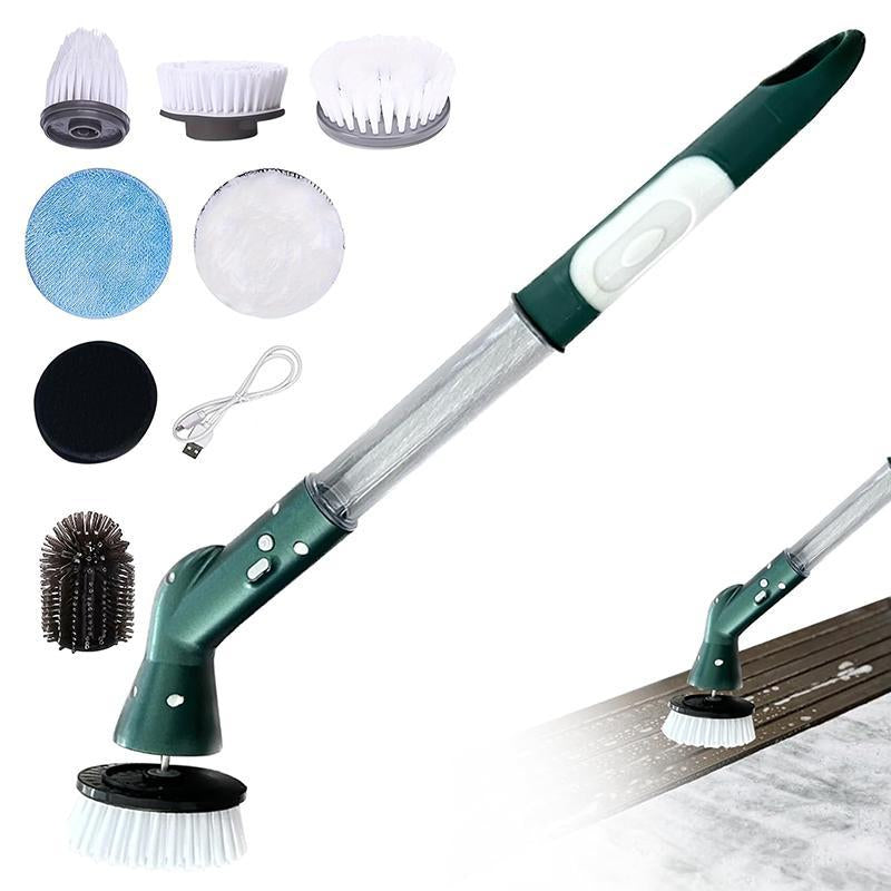 Electric Rotary Cleaning Brush with Replacement Heads, 1 Set Rechargeable Multifunctional Handheld Cleaning Brush, Wireless Electric Spin Scrubber