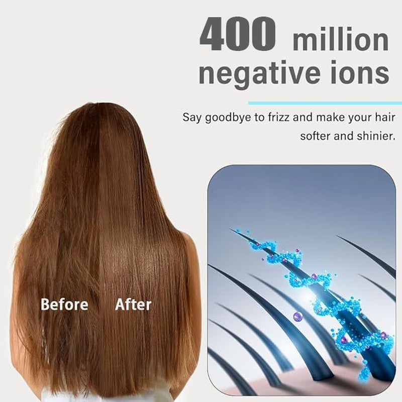 110000 High-Speed Hair Dryer Brushless Motor &4 Temperature Settings, 400 Million Negalive Lon